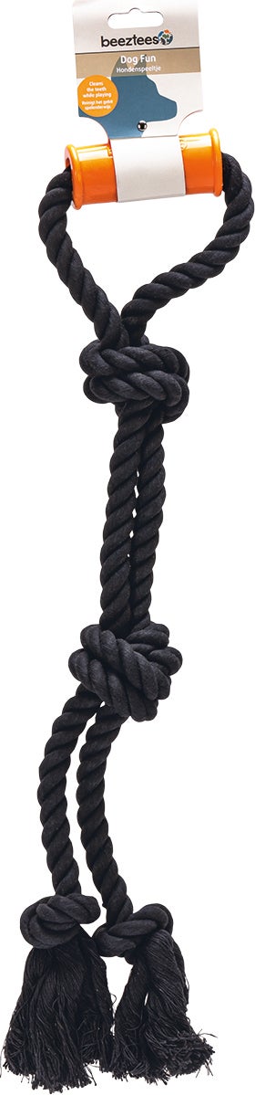 Beeztees hondenspeelgoed flostouw Moy zwart 60 x 13 x 7 cm 390 g