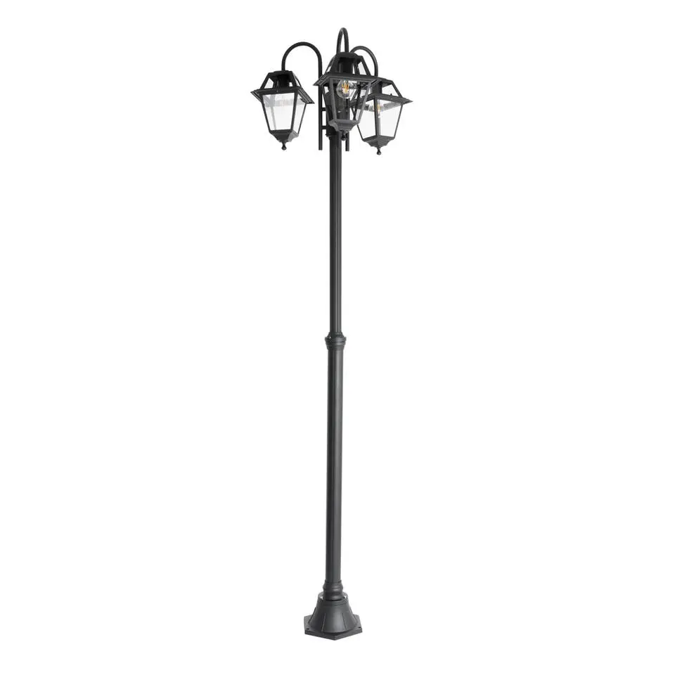 Qazqa staande buitenlampen berta zwart e27