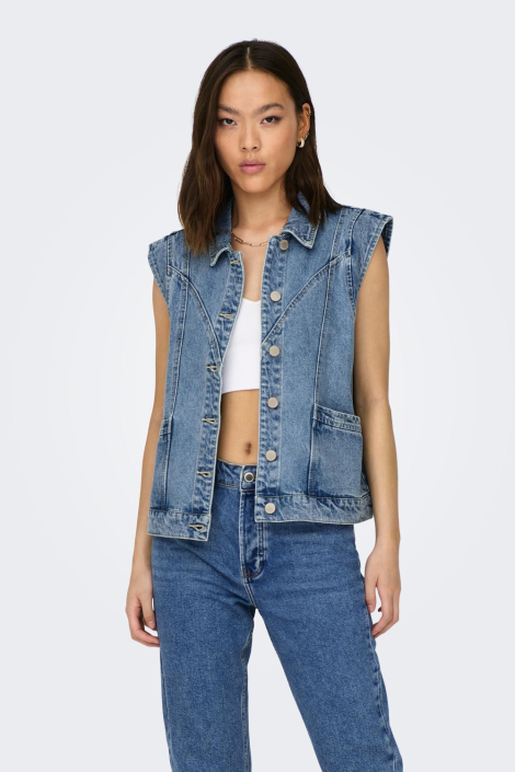 Only blauwe dames gilet