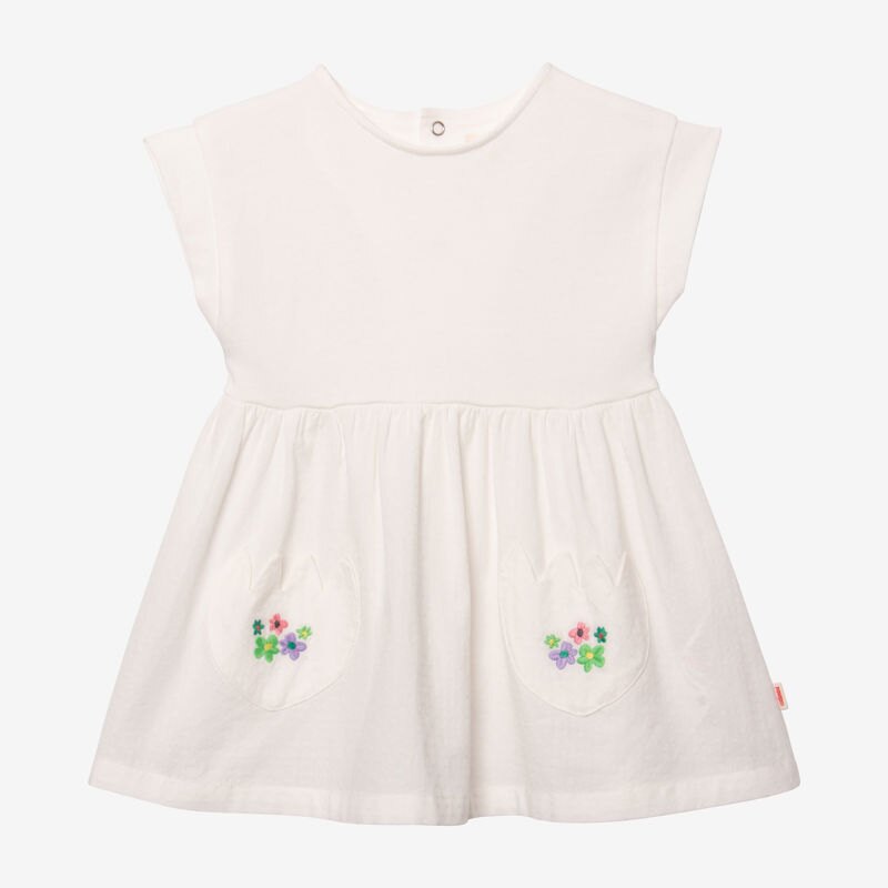Robe bébé fille bi matière écrue beige Catimini Beige