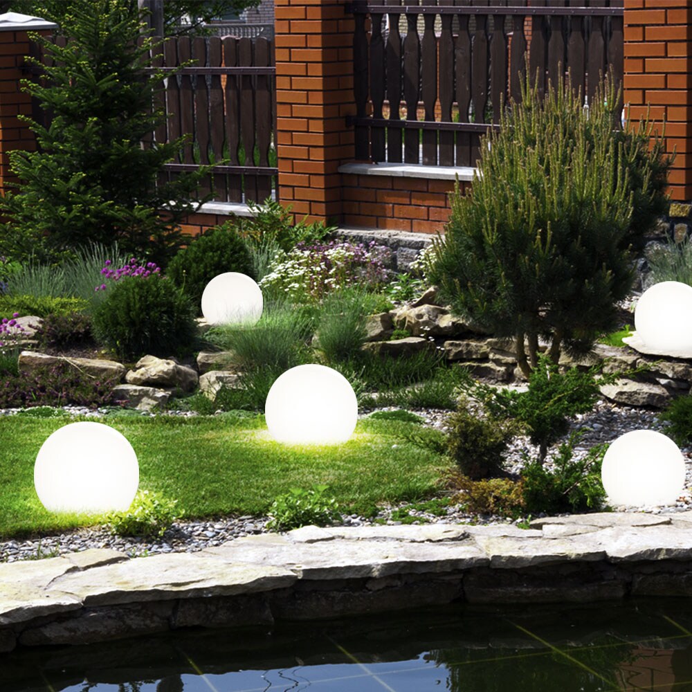 4x LED Solarkugel Stecklampen, weiß