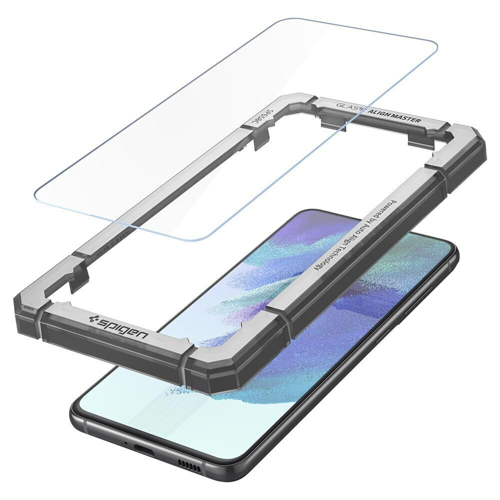 (2er Set) Samsung Galaxy S21 FE 5G AlignMaster Glas Tr Clear Panzer Glas Case Friendly   Montagerahmen (AGL03088)