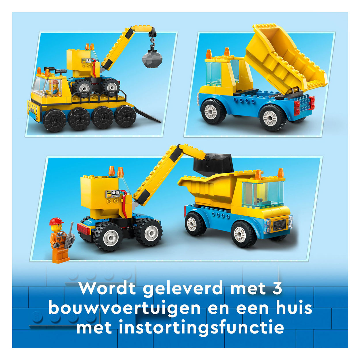 LEGO City 60391 Kiepwagen, Bouwtruck en Sloopkraan