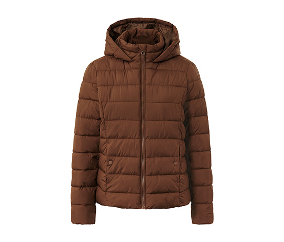 Steppjacke mit Kapuze, cognac