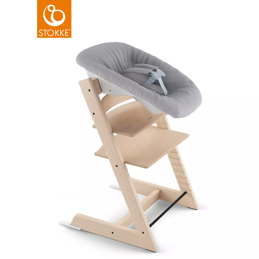 STOKKE® Mega Tripp Trapp® Set Hochstuhl Buche natur inkl. Newborn Set™ Grey und Baby Set natur