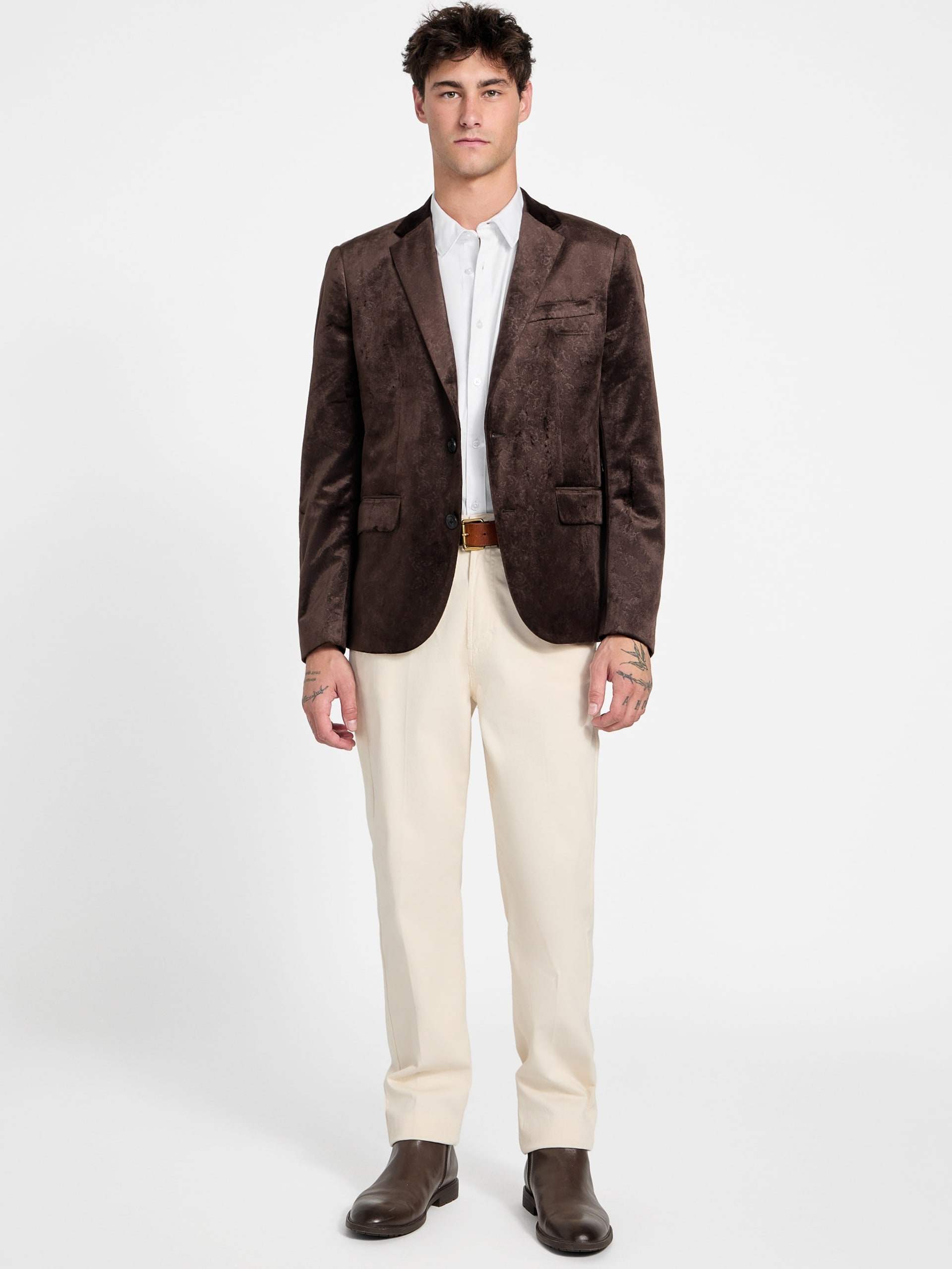 Blazer Eco Fulham em veludo com relevo