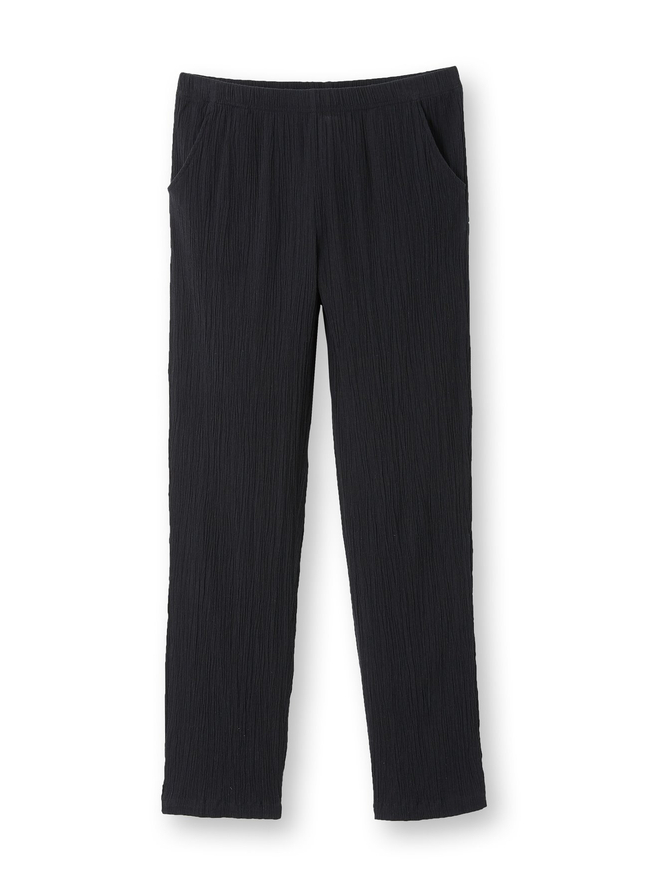 Pantalon en tissu créponné pur coton