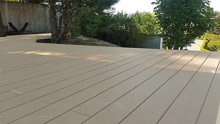 Lame terrasse composite Greendeck WPC PLEINE beige L.260 x l.14 cm