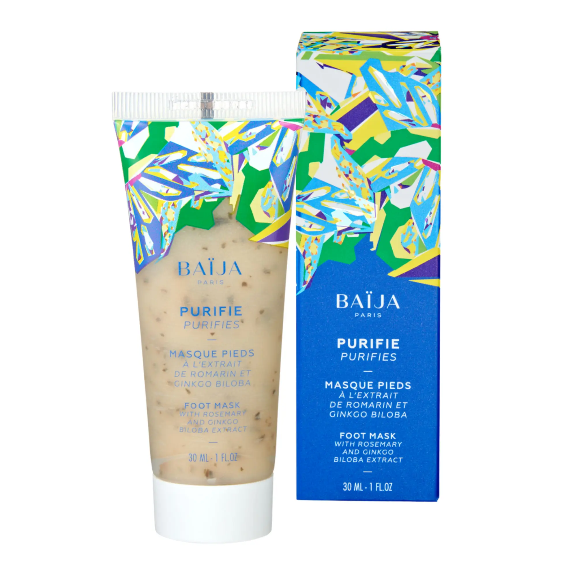 Baïja - Masque Pieds Purifiant Extrait de Romarin & Ginkgo Biloba 30ml - Pieds
