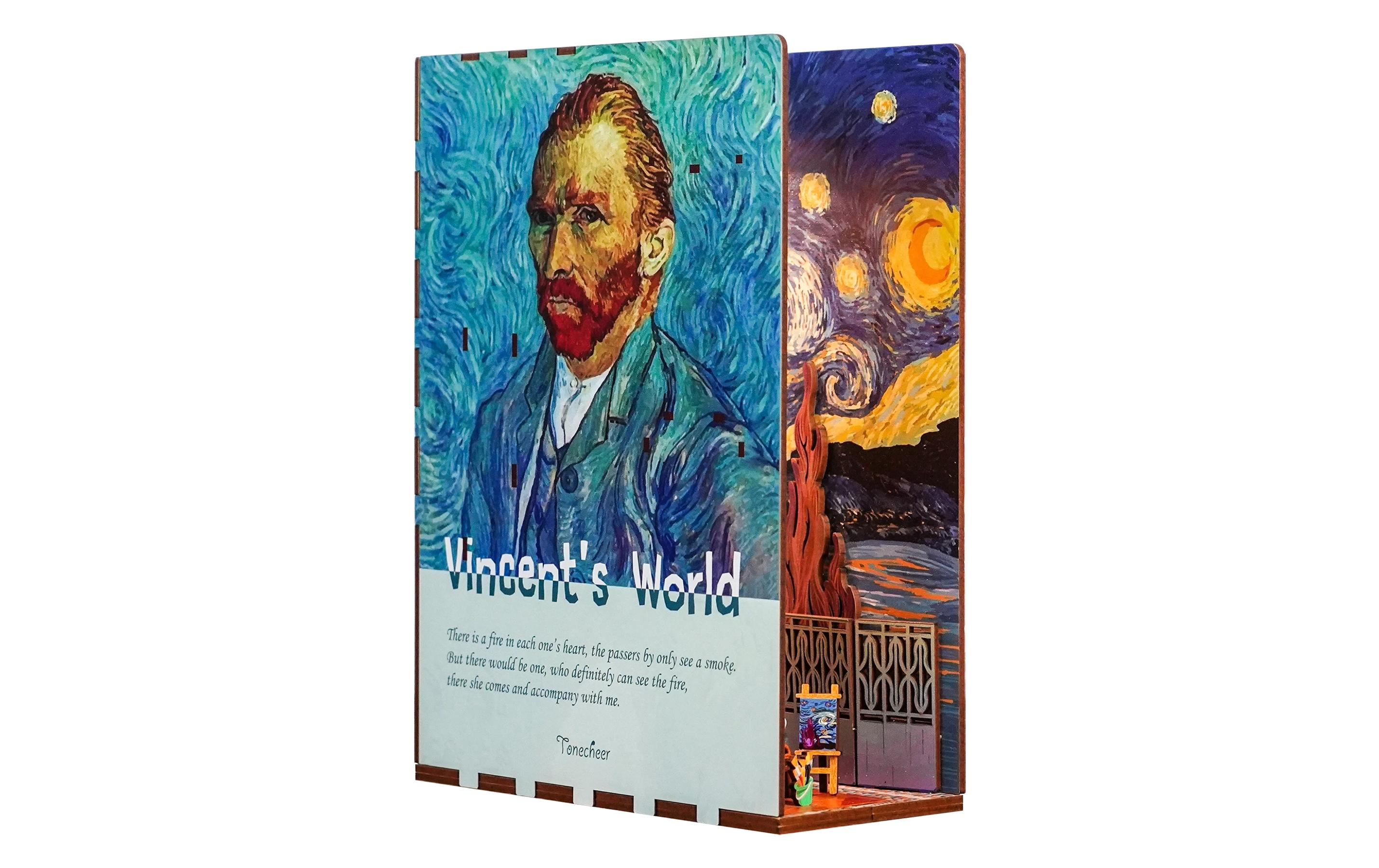 Bausatz Book Nook Vincent's World3D-Modell aus lasergeschnittenen Holzteilen