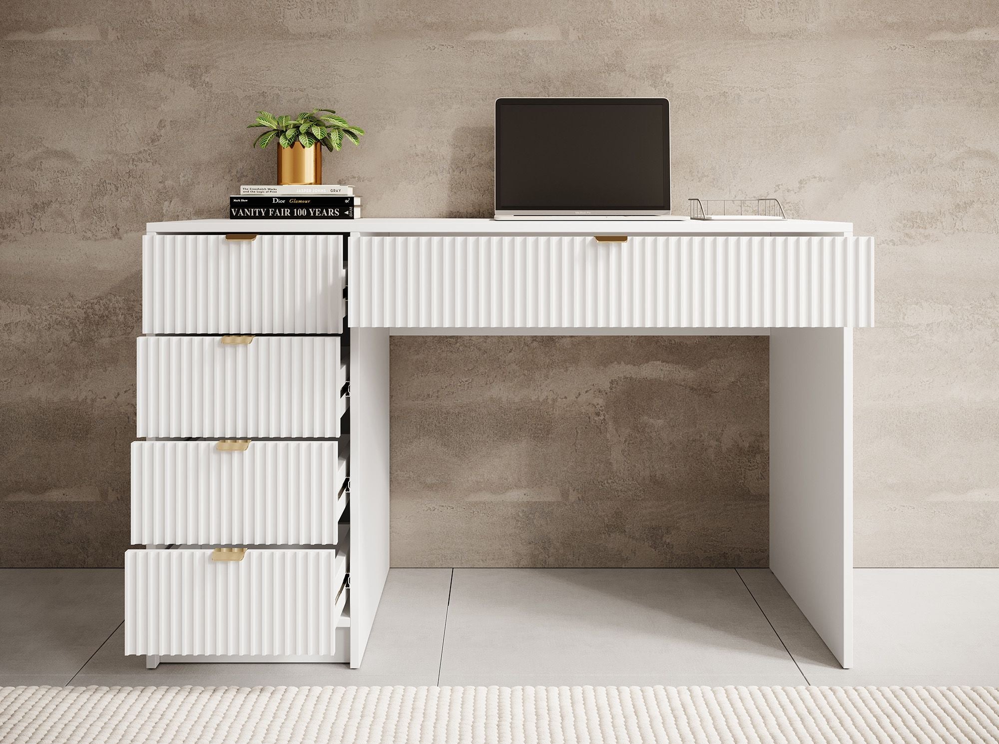 Meubella - Kaptafel Tavares - Wit - 120 cm