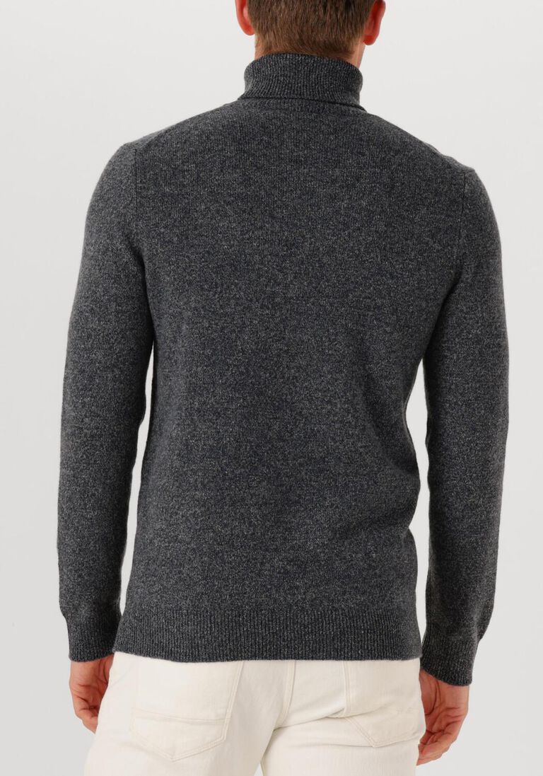 donkergrijze profuomo trui pullover roll neck wool blend