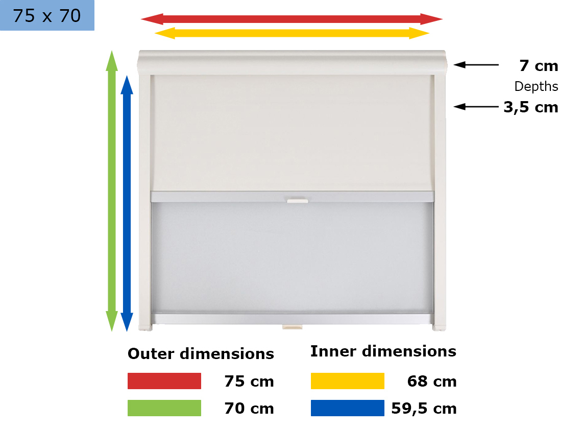 Remis Remiflair I combirollo cream - 75 x 70 cm