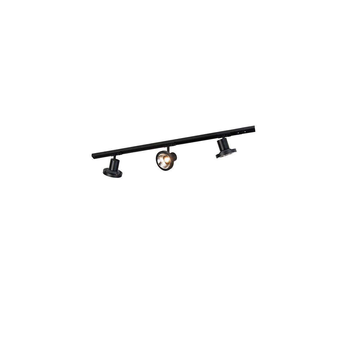 Modern railsysteem met 3 spots zwart 1-fase 100 cm - Iconic Jeany