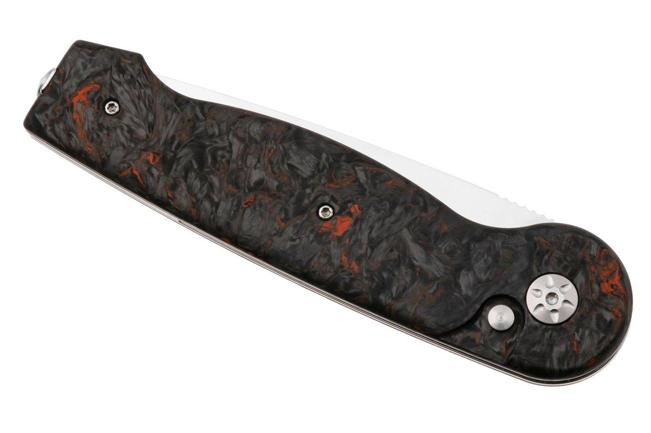 Maserin Summit 490/FCA Satin MagnaCut, Black Orange FatCarbon, zakmes