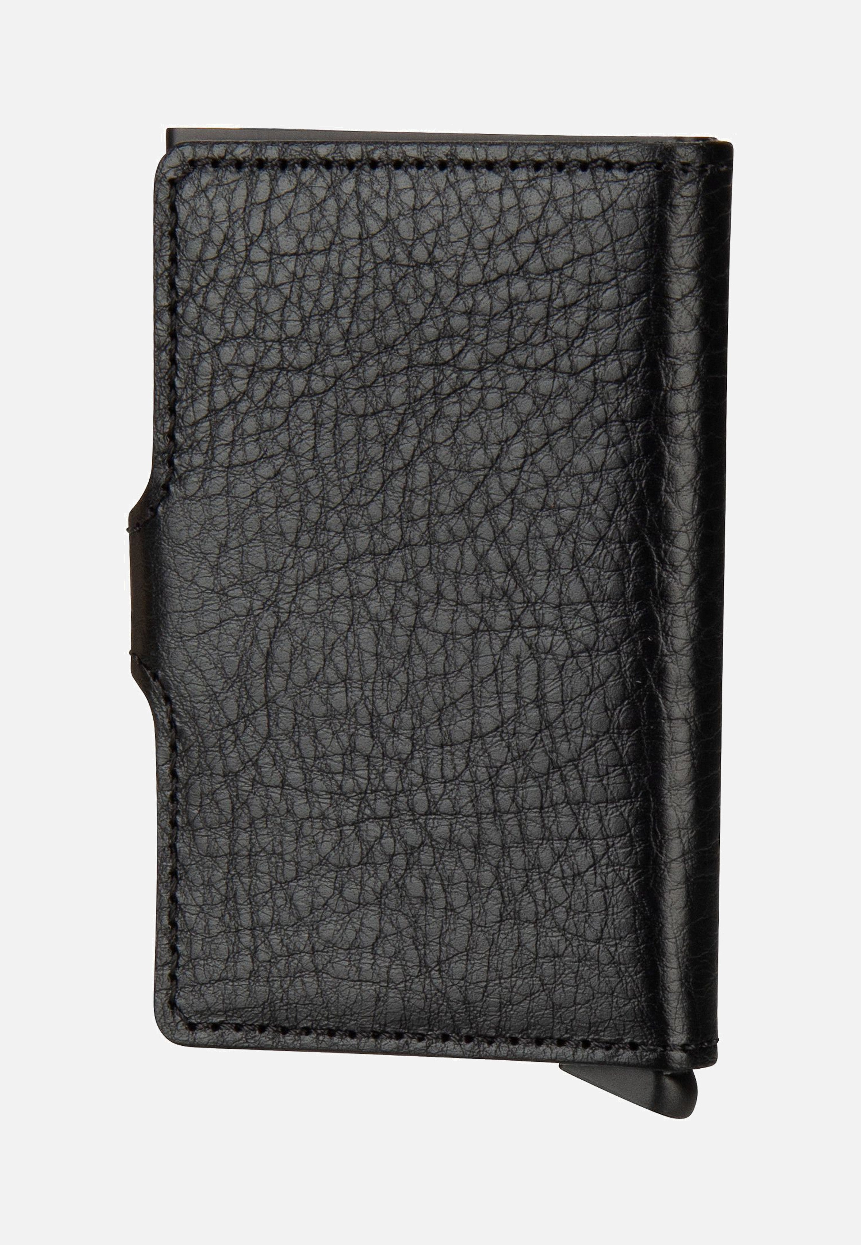 Miniwallet Veg Tanned Black-Black - Portemonnaie