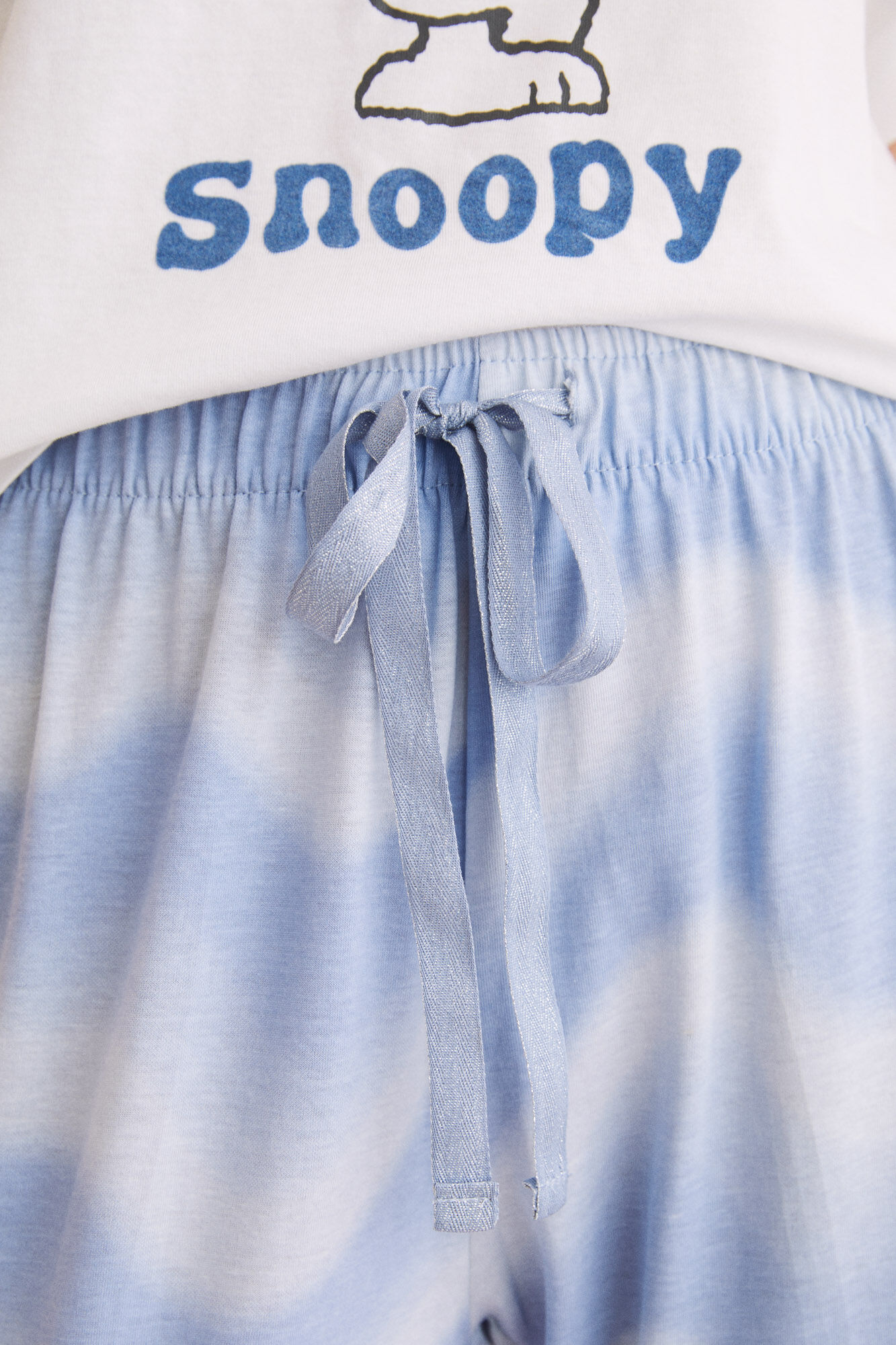 Pijama largo 100% algodón estampa Snoopy - bege