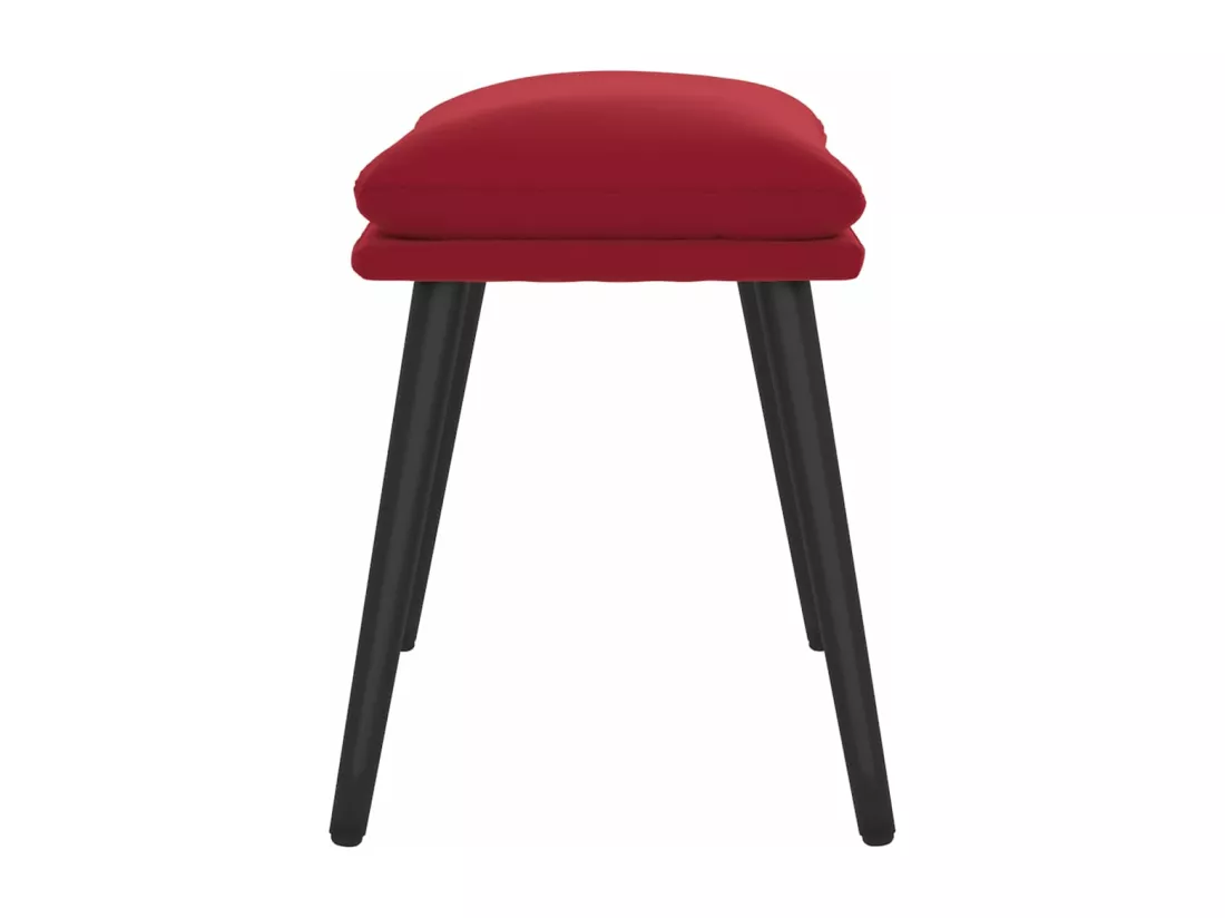 Repose-pied Rouge bordeaux 45x29,5x35 cm Velours