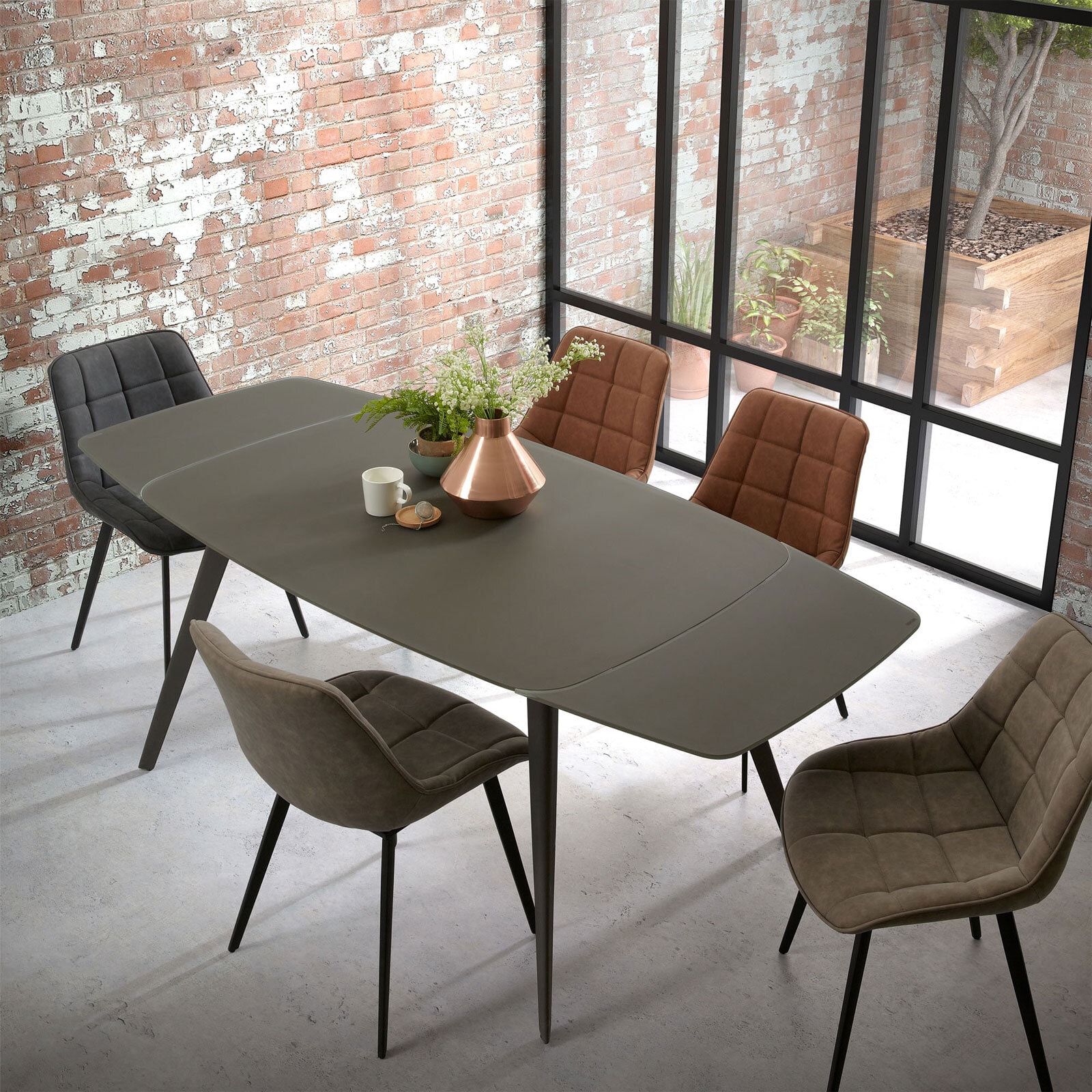 Kave Home Esszimmerstuhl ADAM 2er Set grau