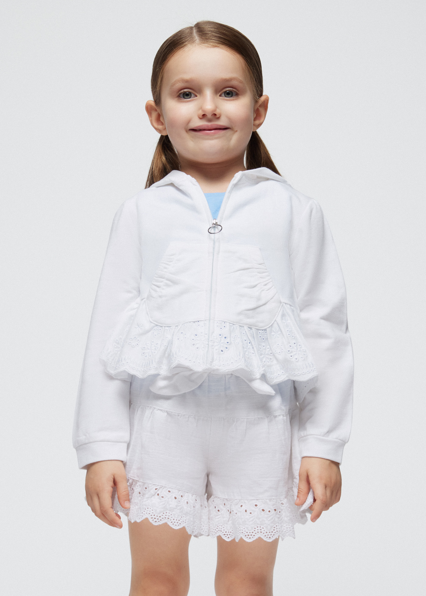 Moletom com babados perfurados da Apple Girl