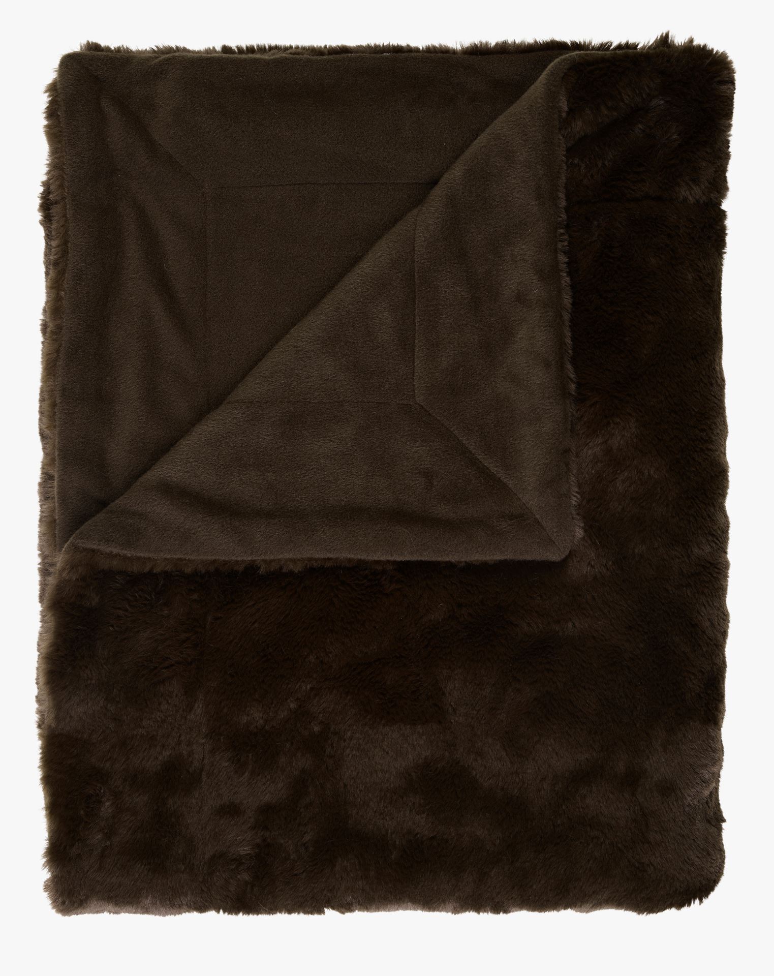 Pelspledd mørk brun - 130x170 cm