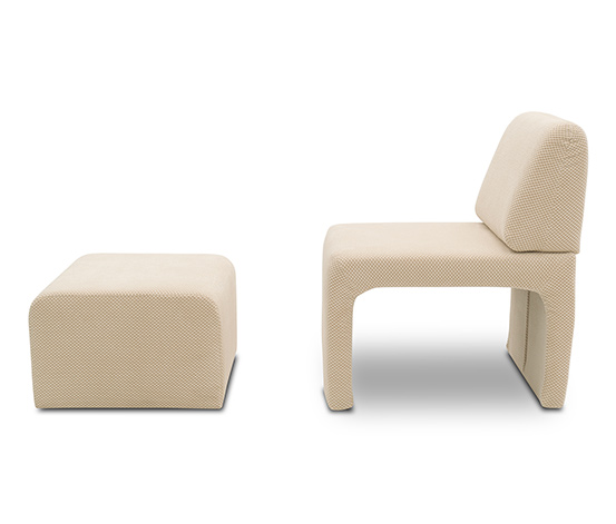 DOMO collection Sessel mit Hocker »Bergen«, beige