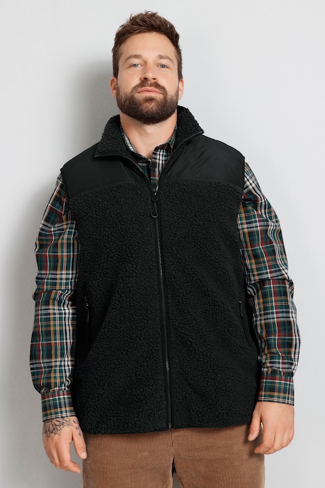 Boston Park Teddyfleece-Weste, Stehkragen, Nylon-Besatz, bis 74