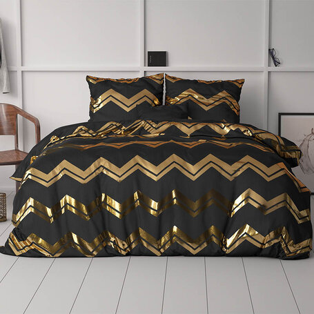 Dekbedovertrek Glamour Wave - Zwart