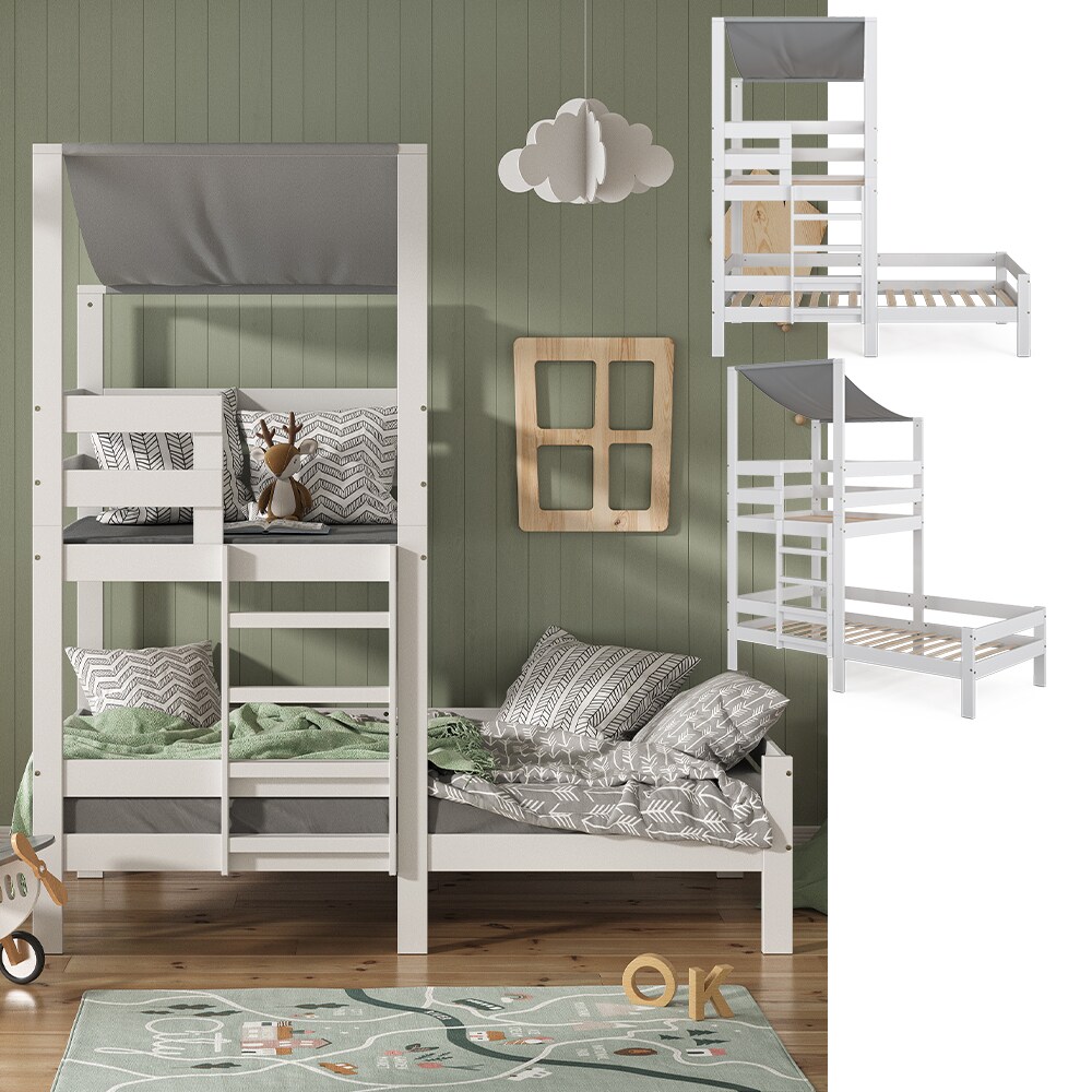 VitaliSpa Kinderbett Tom 90x200cm Spielturm Bett Spielbett Jugendbett Hausbett