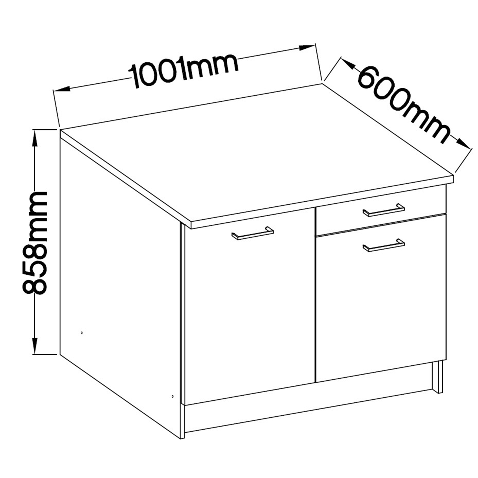 Single-Küche - Betonoptik - weiß matt - mit Kochfeld und Spüle - 160 cm