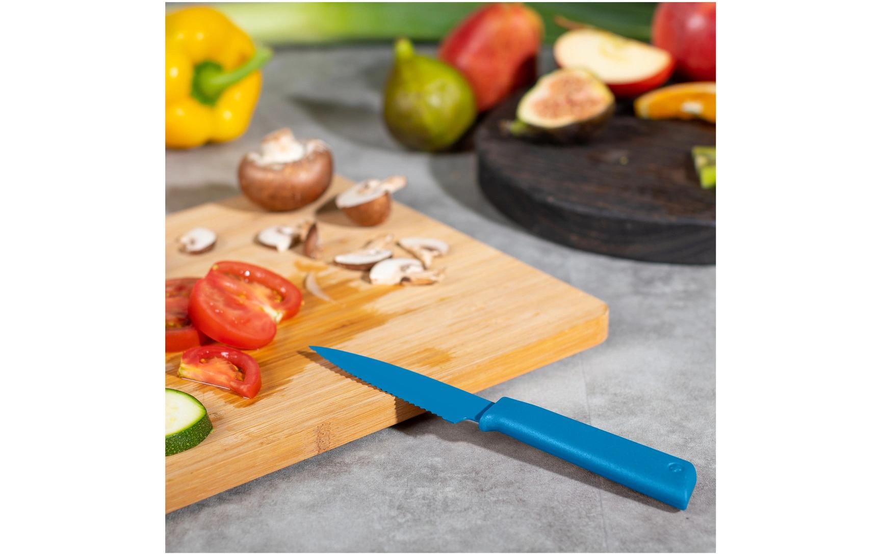 Rüstmesser Colori+ gezackt, BlauMesser