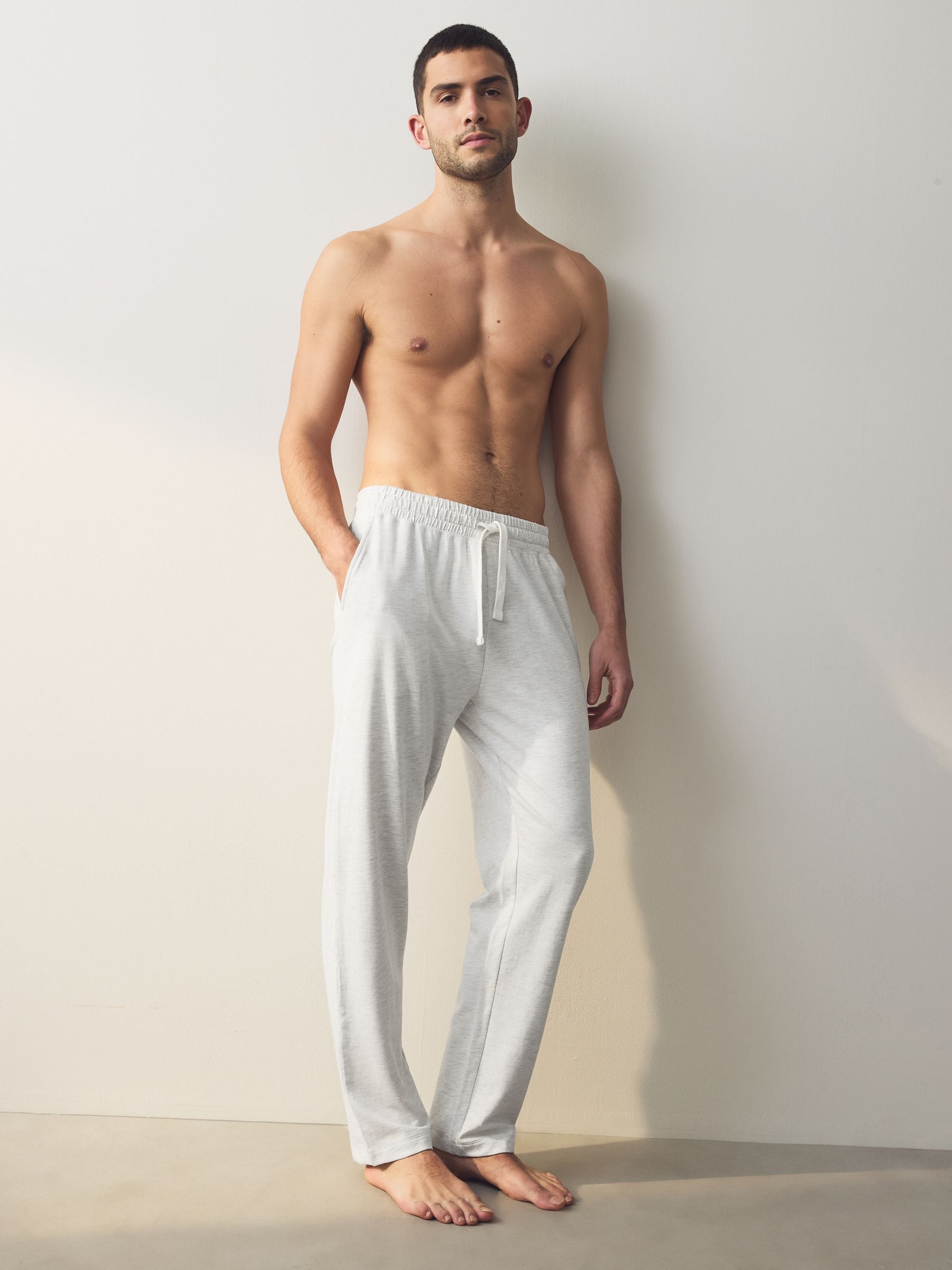 Grijs - Open zoom - Lichtgewicht 100% katoenen joggingbroeken verpakking van 2