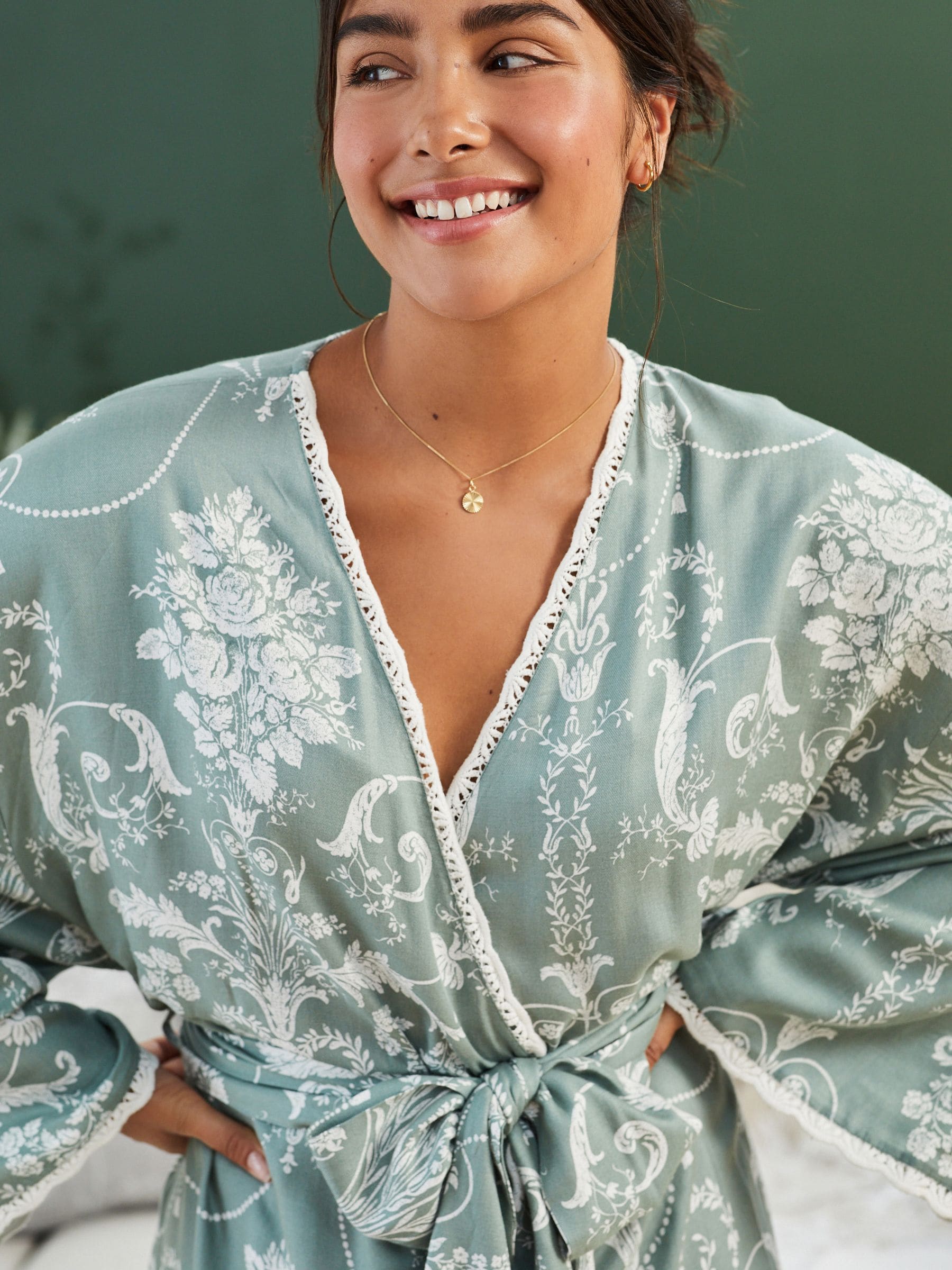 Groen - Laura Ashley Josette badjas