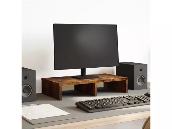 Support de moniteur chêne fumé 50x27x10 cm bois d'ingénierie