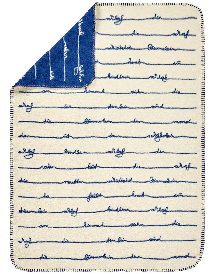 Kuscheldecke LULLABY (100x75) aus Baumwolle in blau/weiß