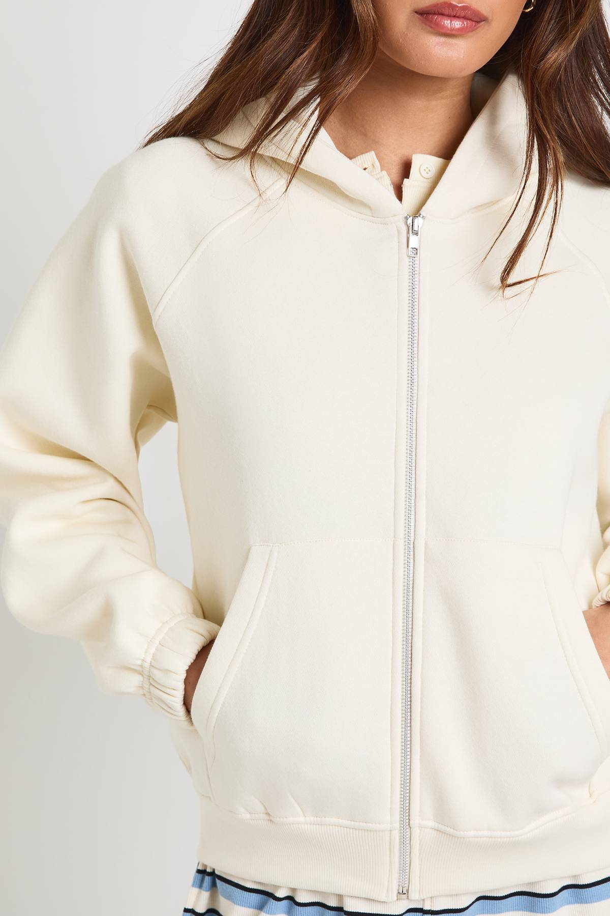 boohoo Sweat à Casynthétiqueche Zippé Coupe Ample avec Coutures Raglan