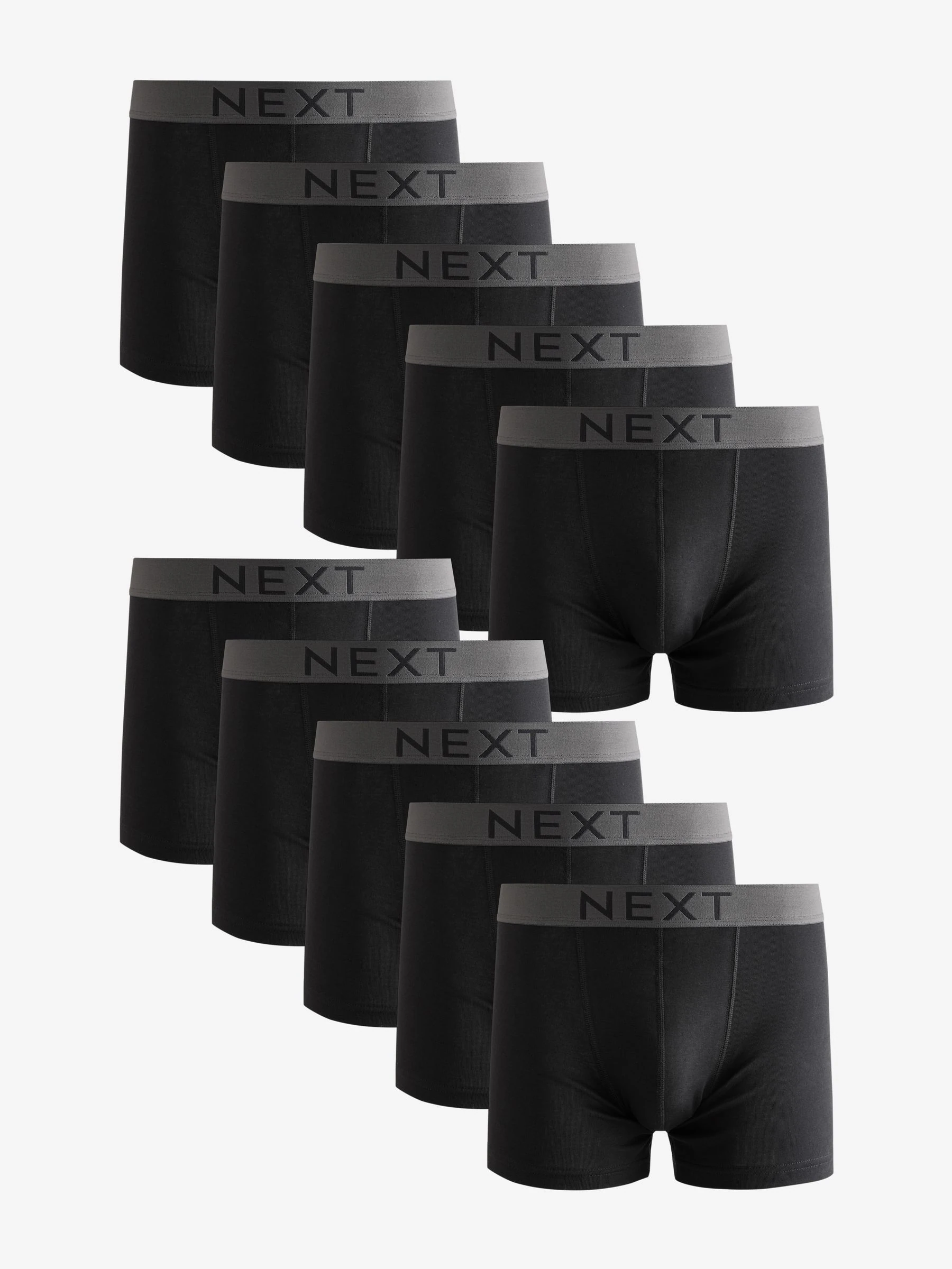 Zwart - Verpakking van 10 - 100% katoenen boxershorts