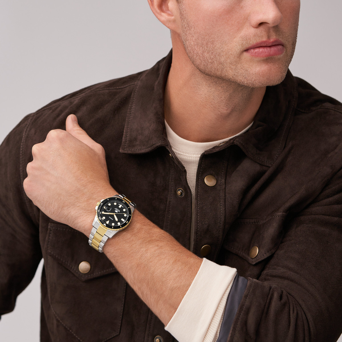 Montre FOSSIL FOSSIL blue dive homme bracelet acier inoxydable bicolore