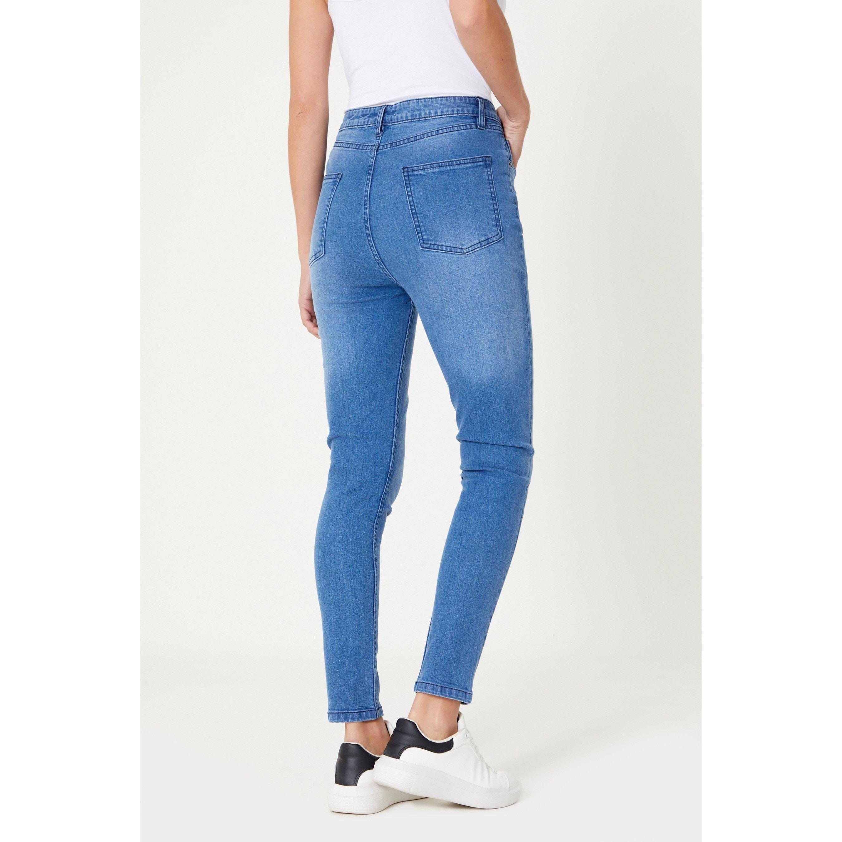 Be You Ladies Hallie High Waist Mid Wash Jean