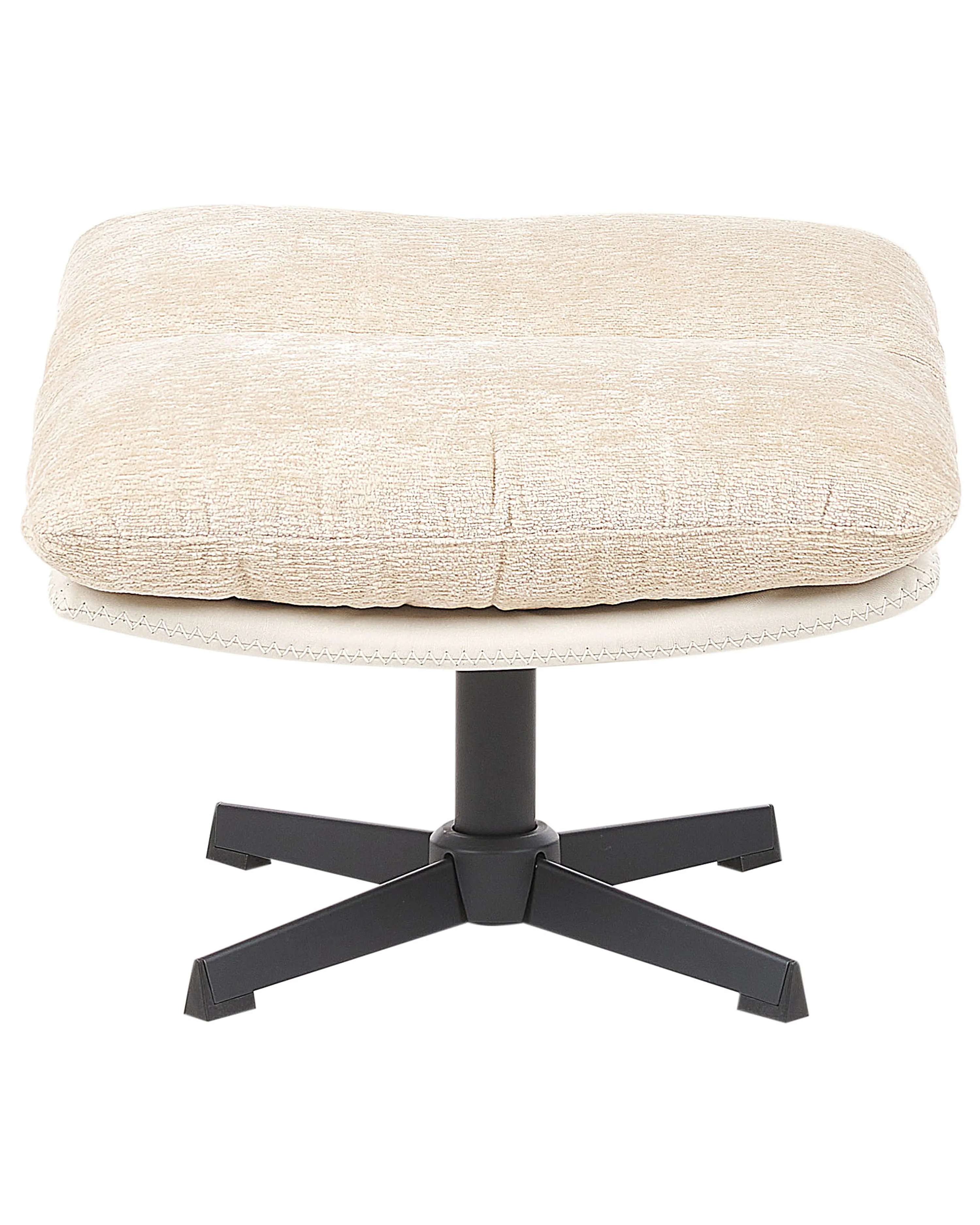 Draaifauteuil TOVIK met voetenbank Chenille Lichtbeige