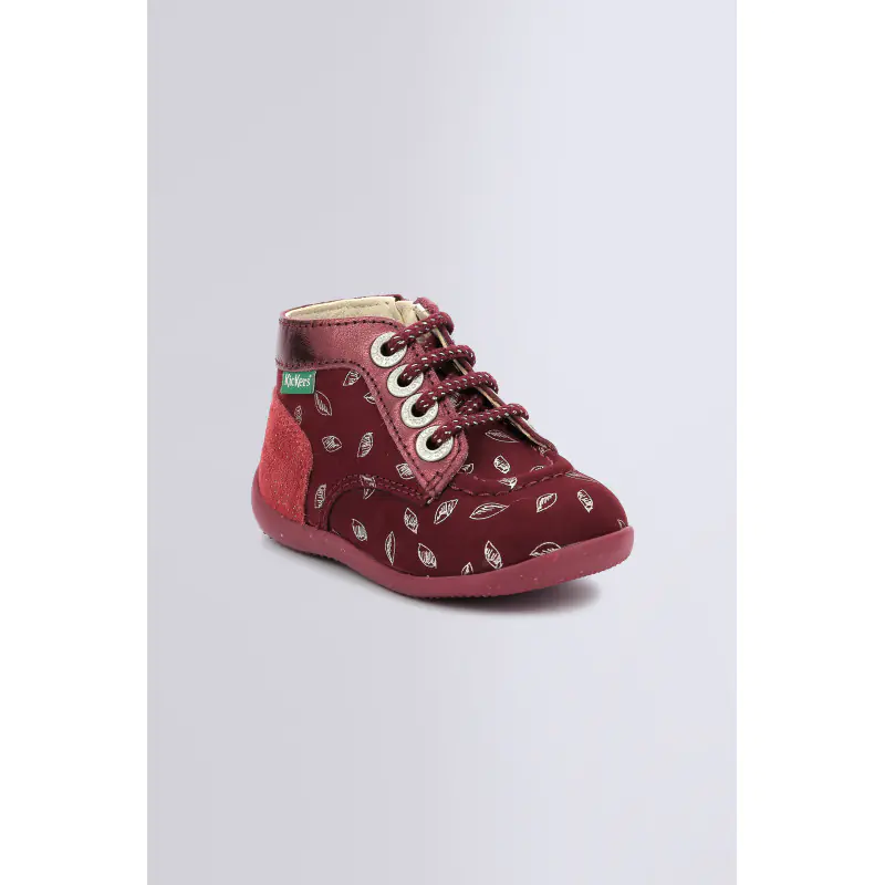 BONZIP BORDEAUX IMPRIME BOTTILLONS Cuir Fille