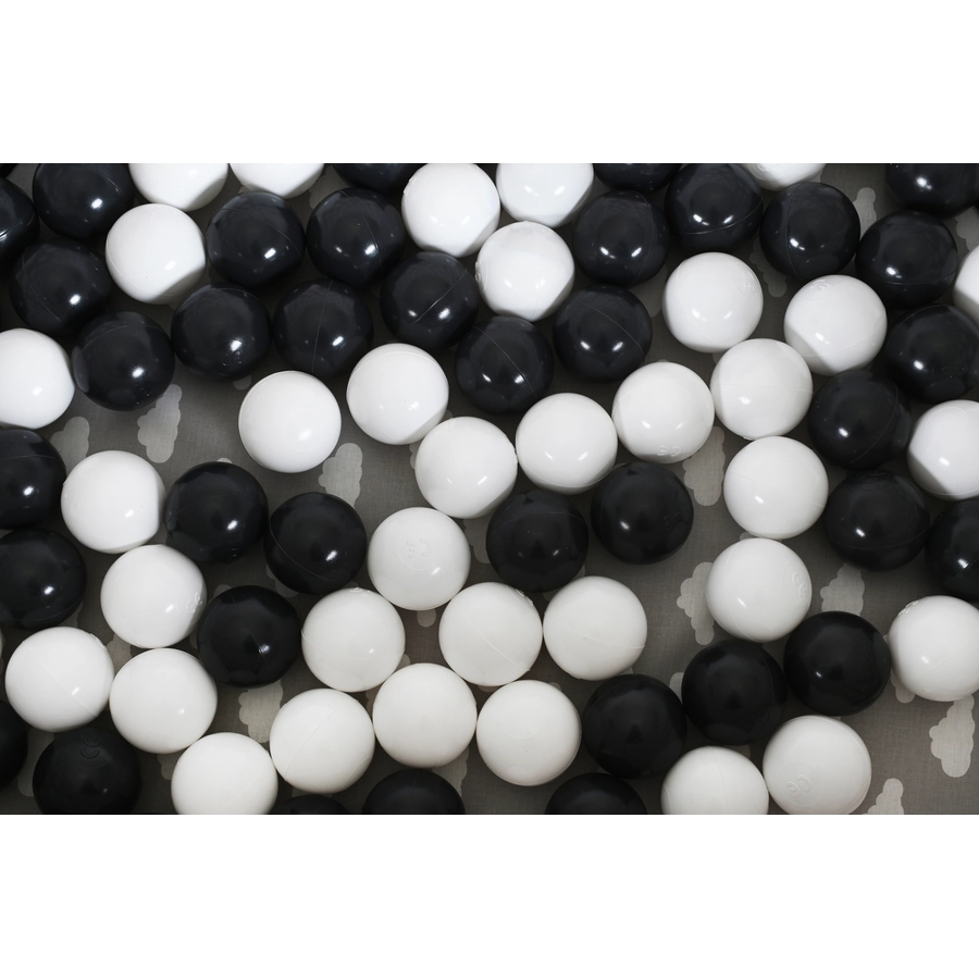 knorr toys® Bällebad soft - Grey white clouds - 100 balls greycreme grau