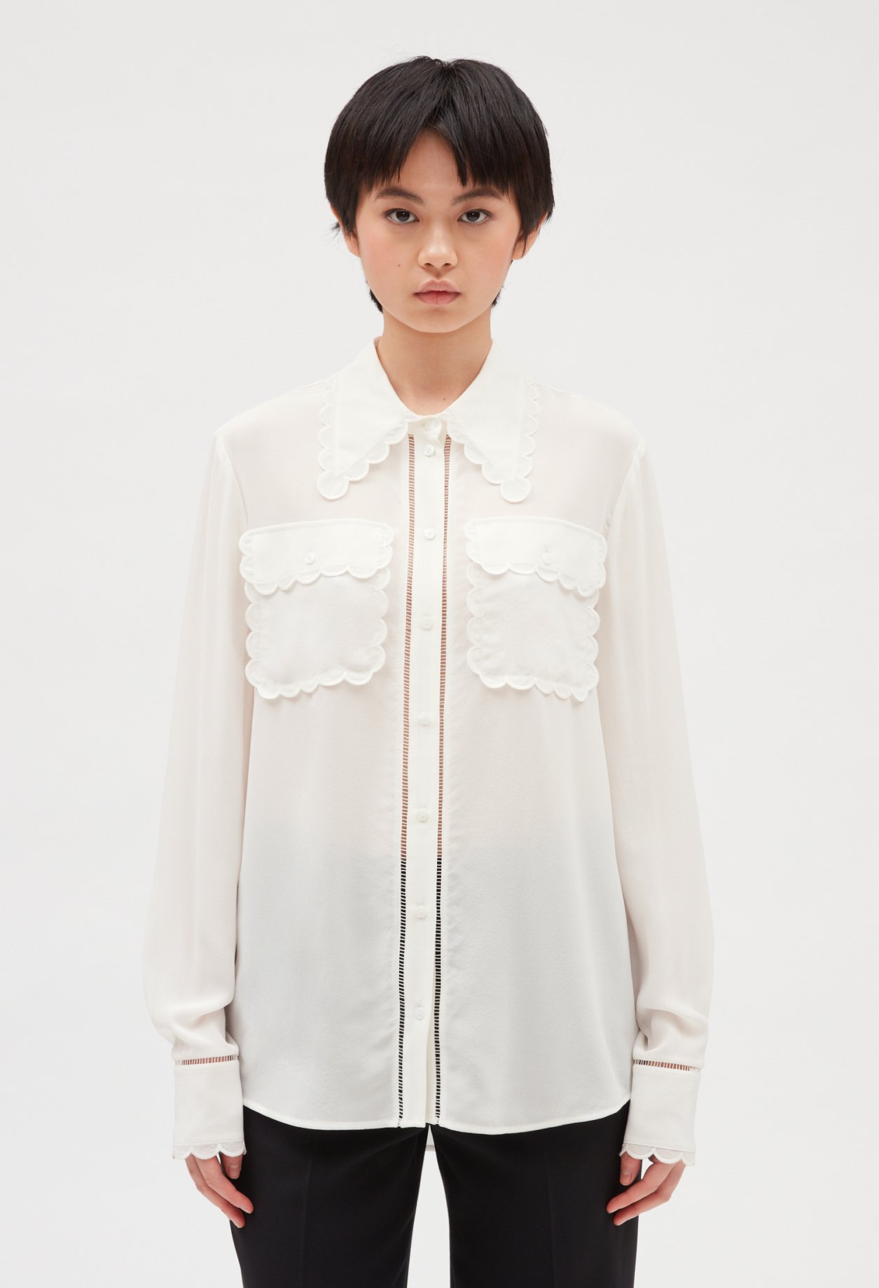 Chemise soie ecrue