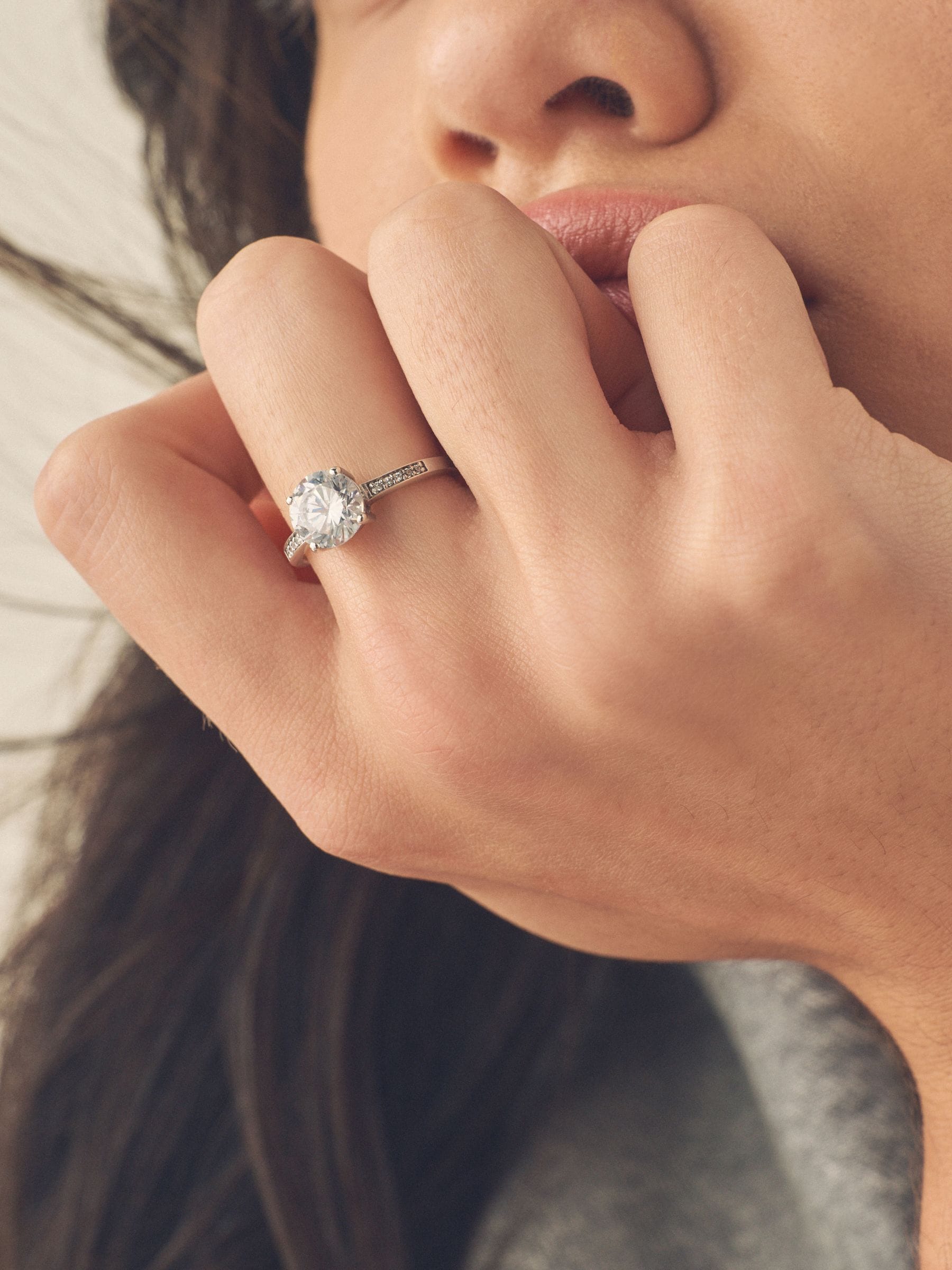 Echt zilver - Ring met vierkante zirkoon