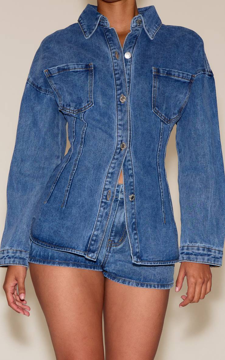 Short En Denim Taille Mi-haute