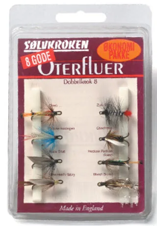Sølvkroken Oterfluesett krok str 8