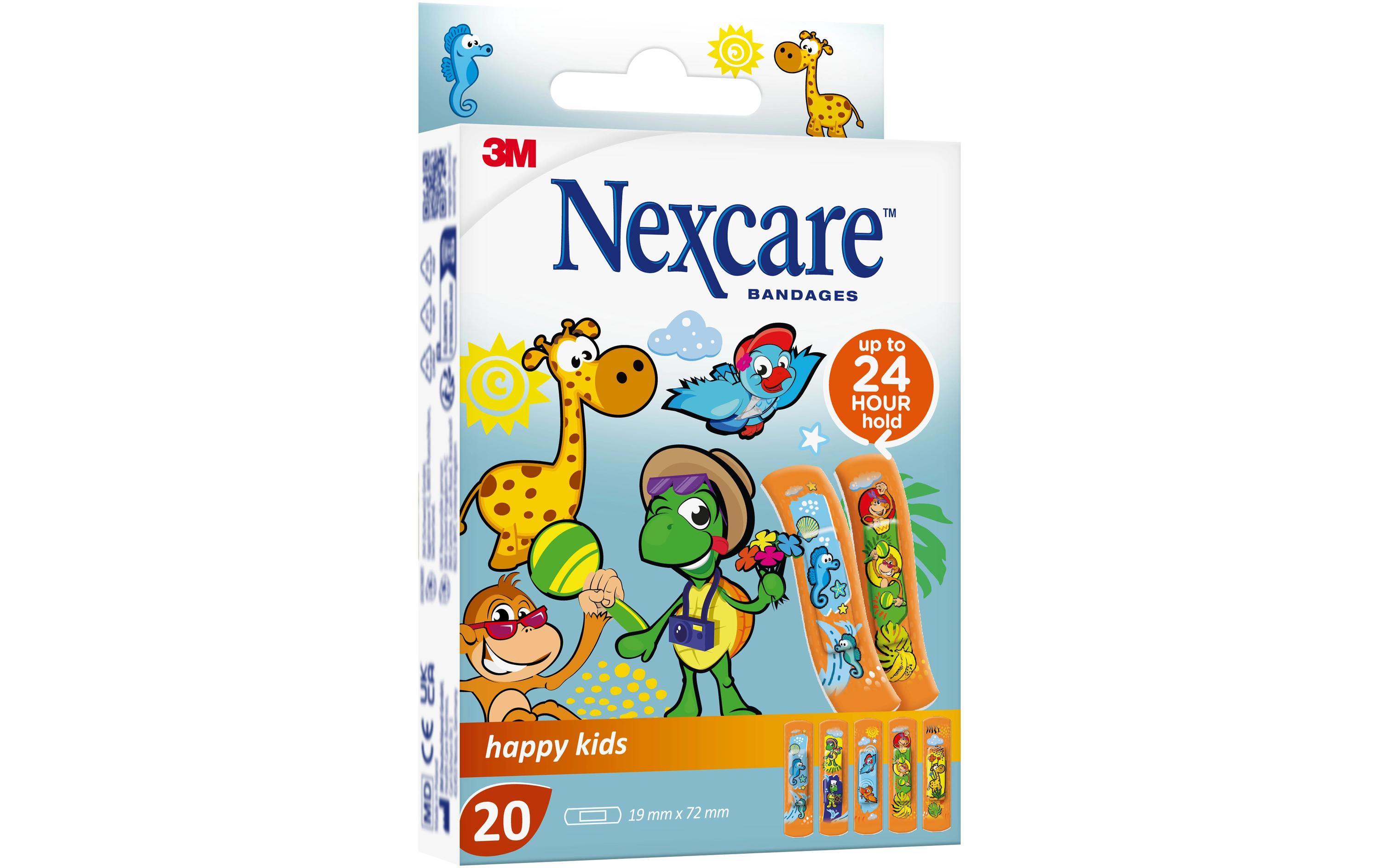 Kinderpflaster Happy Kids, 19 mm x 72 mm 20 StückBunte Wundpflaster für Kinder