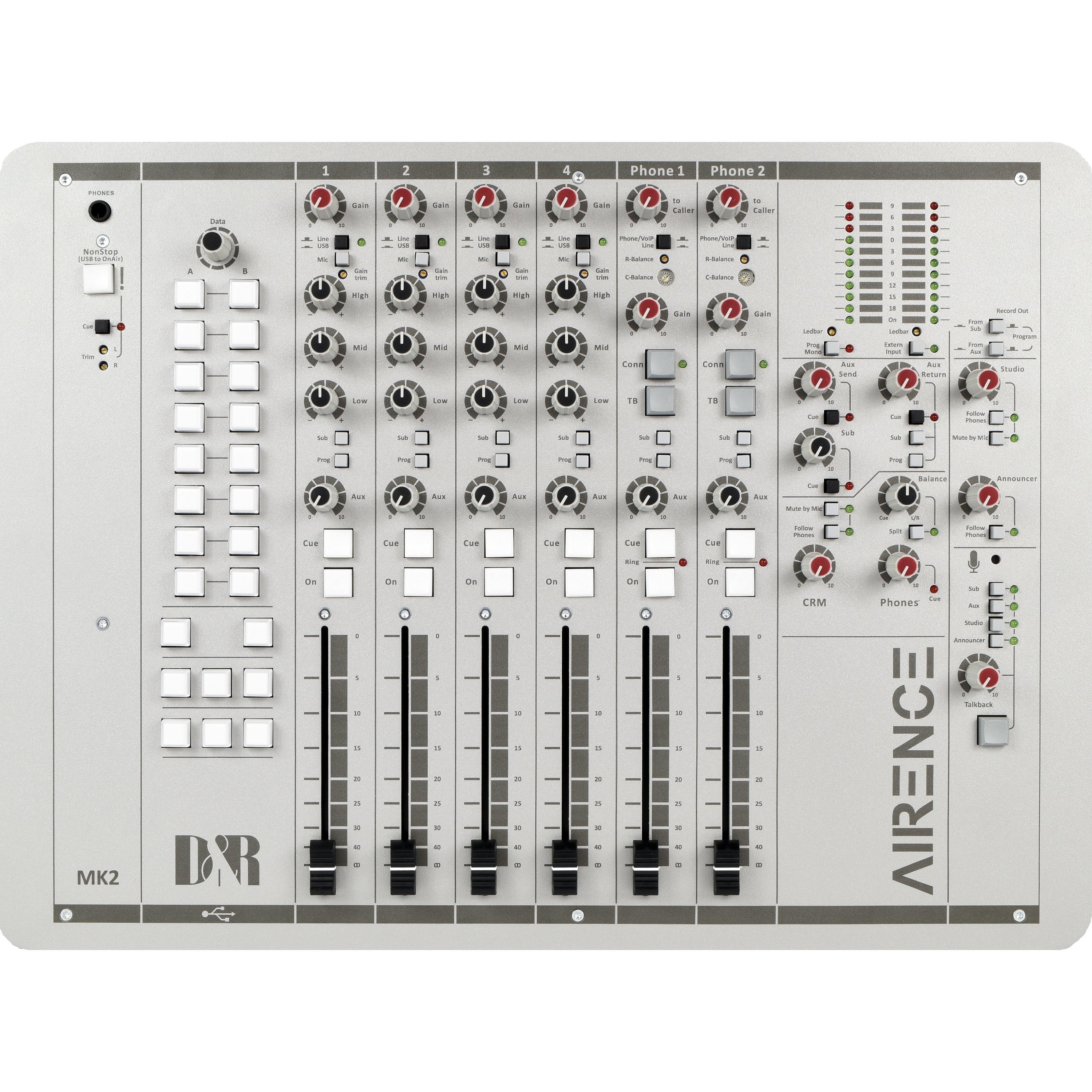 D&R Airence-USB broadcast mengpaneel met 4x USB, 1x Telco, 1x VoIP
