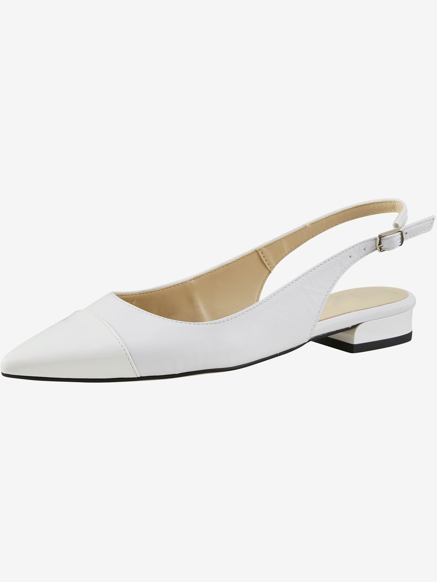 Ballerines ouvertes à l'arrière en cuir nappa de mouton