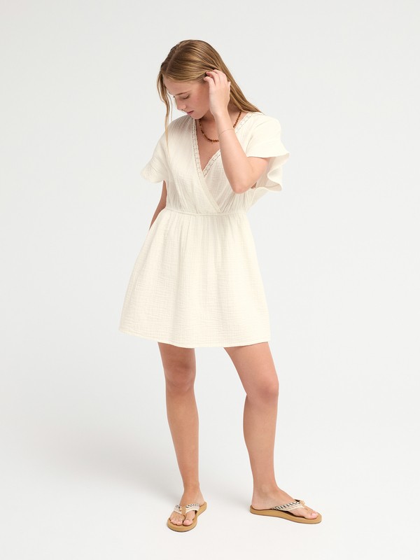 Bright Mornings Mini Robe portefeuille Blanc Femme